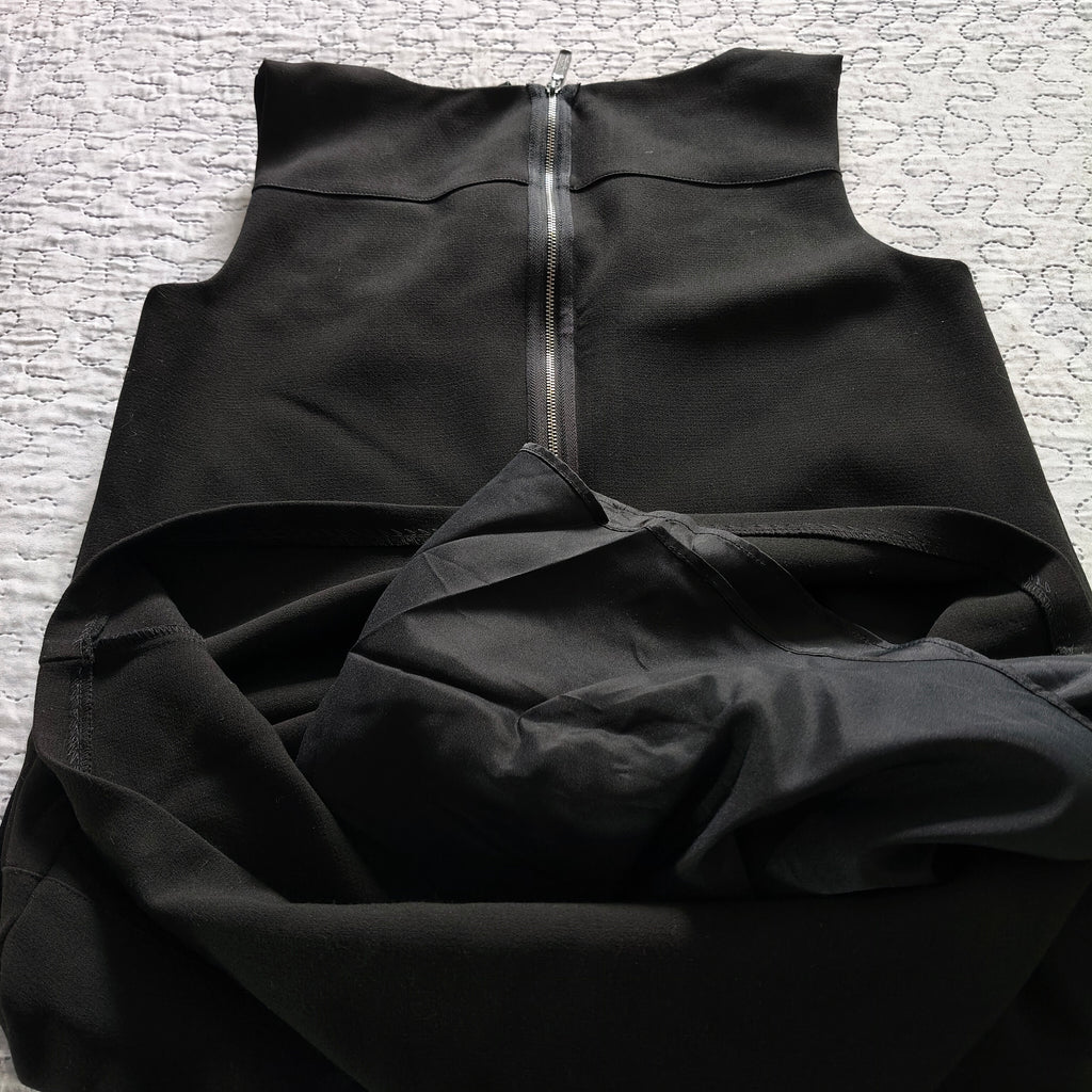 Vestito Benetton Nero Taglia M Con Zip