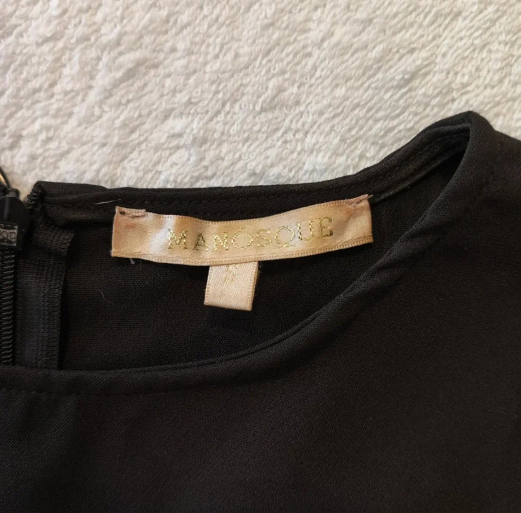 Manosque  Vestito Corto Smanicato Nero Misura S