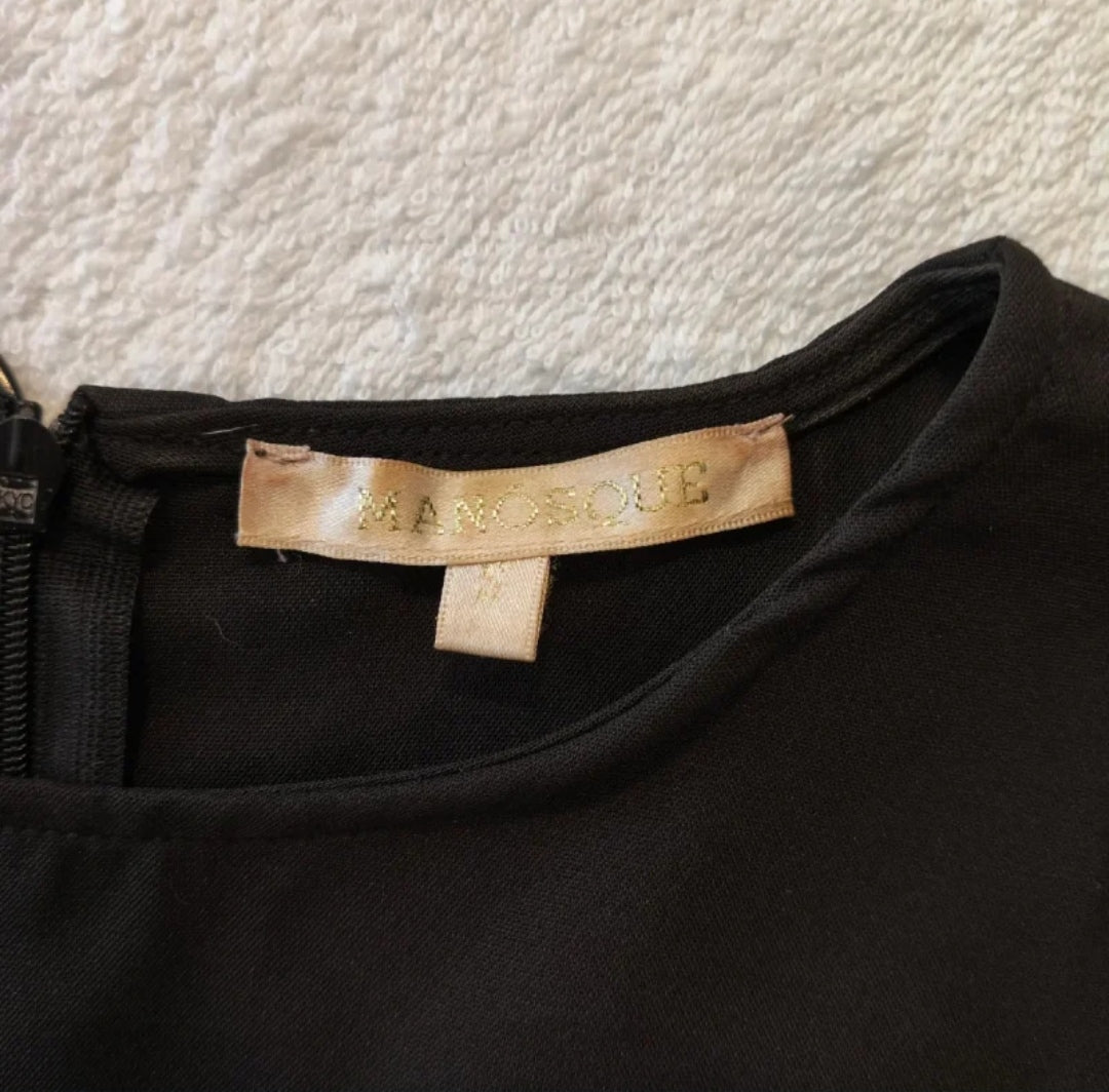 Manosque  Vestito Corto Smanicato Nero Misura S