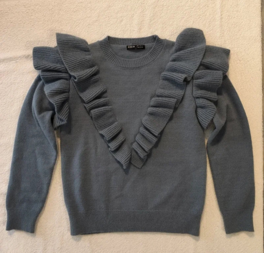 SHEIN 
Maglione con volant donna 
Taglia S