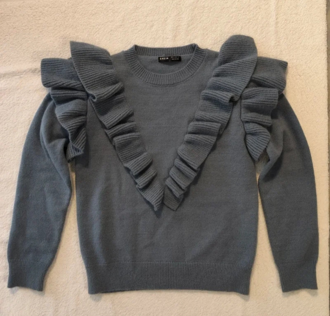 SHEIN 
Maglione con volant donna 
Taglia S