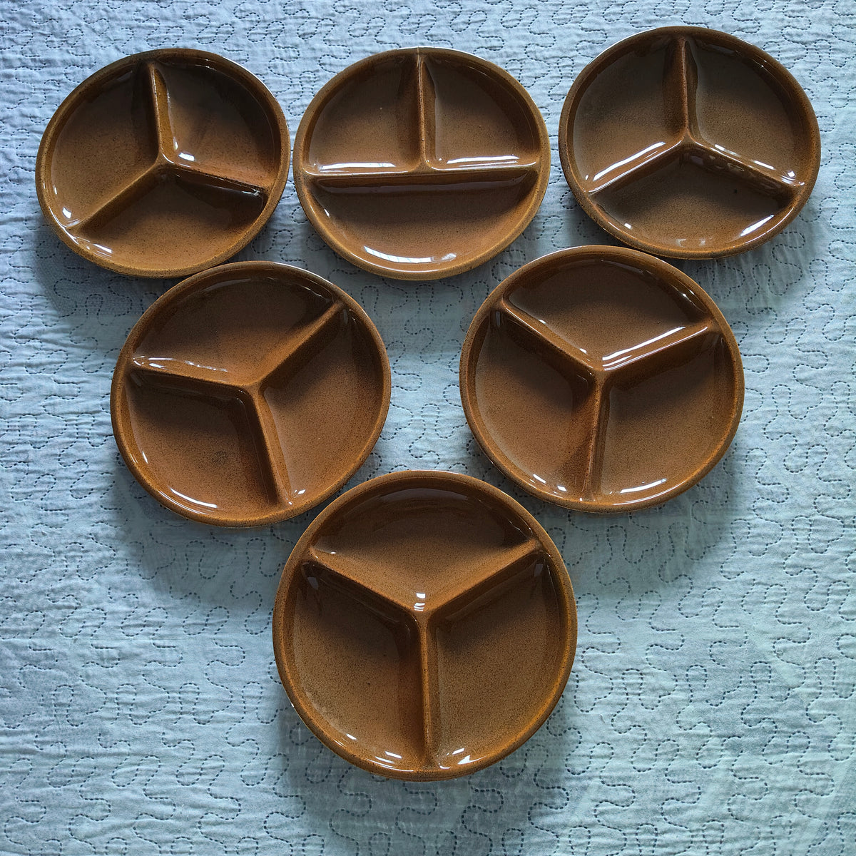 Set 6 Piatti Fonduta Gien France Vintage Misura 25 cm