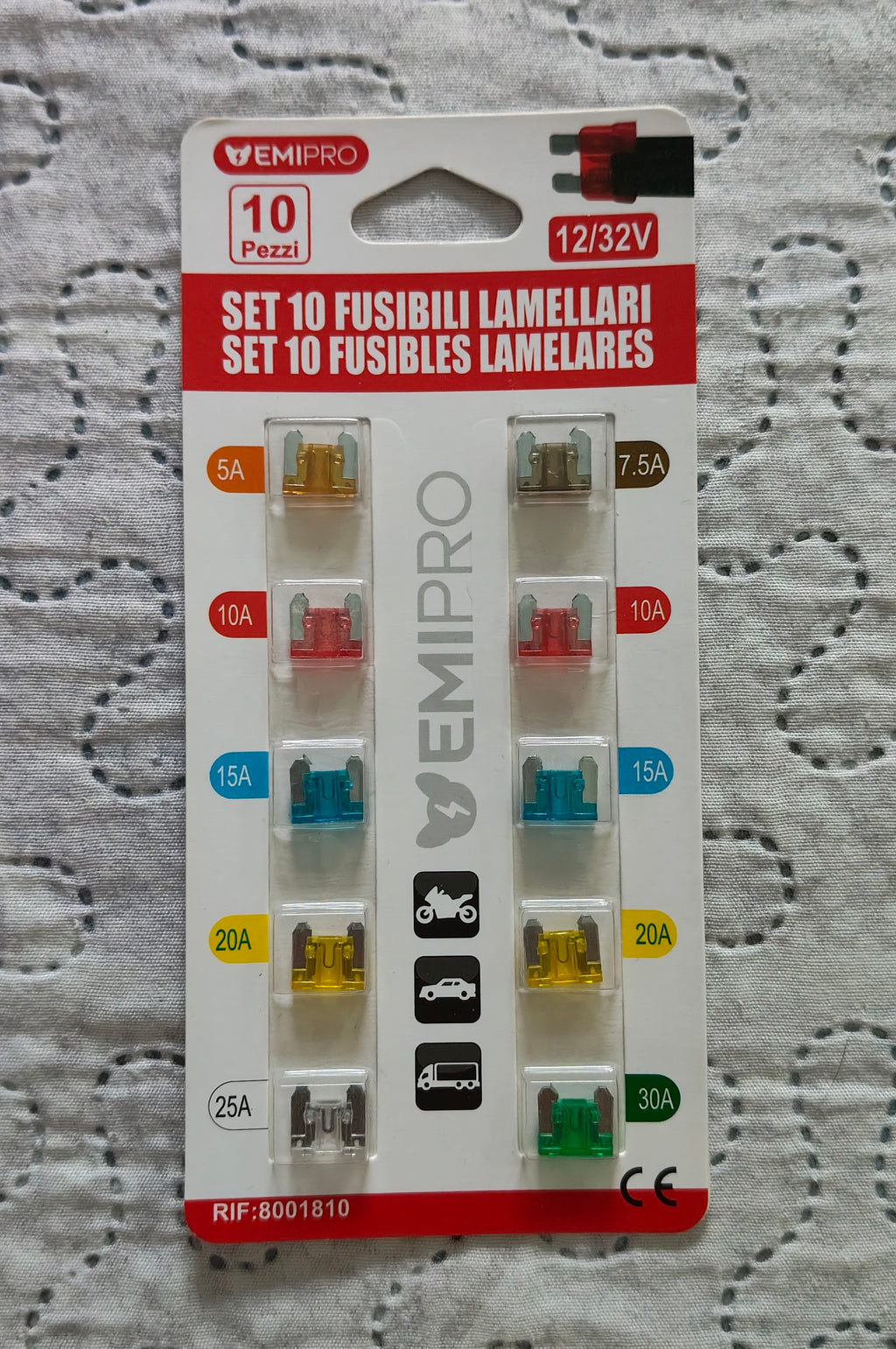 Set 10 Fusibili Lamellari EMIPRO 12/32V
Nuovi !