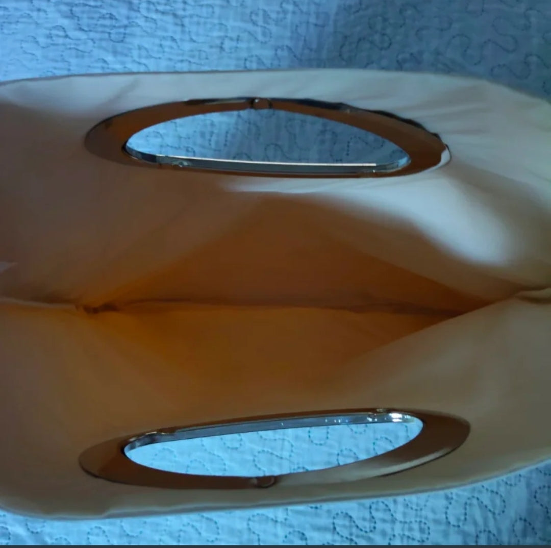 Borsa Piattina Simil Gherardini Bianco Lucido