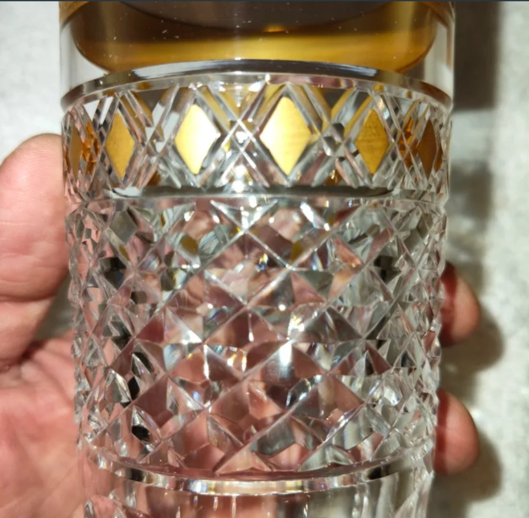 Bicchiere Moser Cristallo Puro e Oro 24K Per Collezionisti