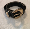 Cintura Donna Nera Fibbia Oro  100 X 2,8 cm