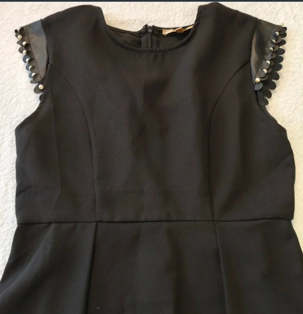 Manosque  Vestito Corto Smanicato Nero Misura S