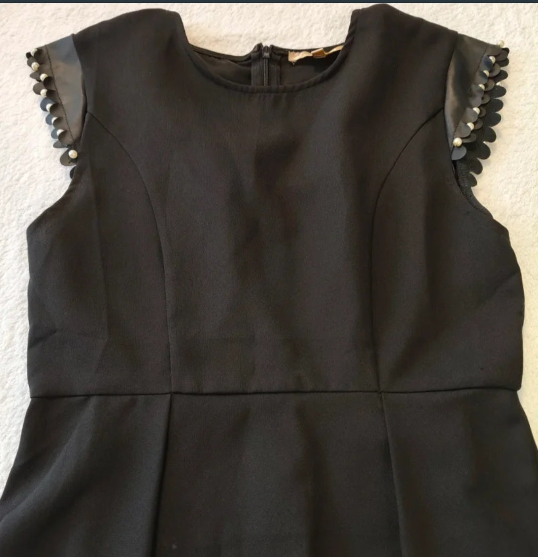 Manosque  Vestito Corto Smanicato Nero Misura S