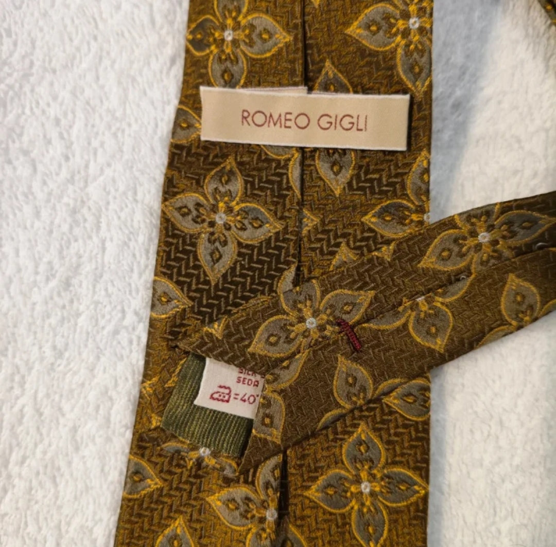 Romeo Gigli Cravatta Uomo Seta Fantasia Stupenda