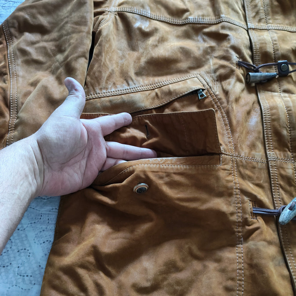 Giacca/Giubbotto Ruffo Montgomery Vintage Pelle Tg 52