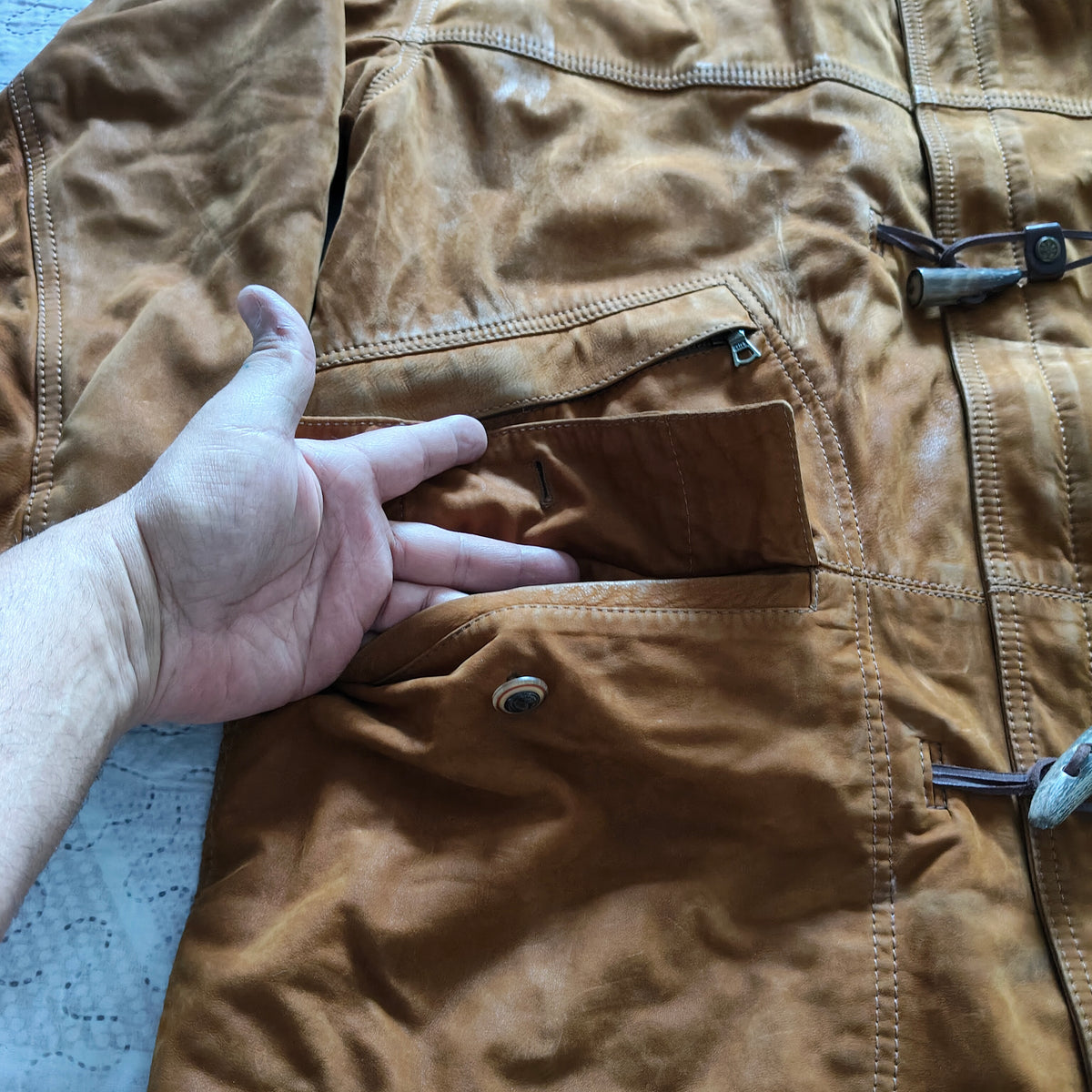 Giacca/Giubbotto Ruffo Montgomery Vintage Pelle Tg 52