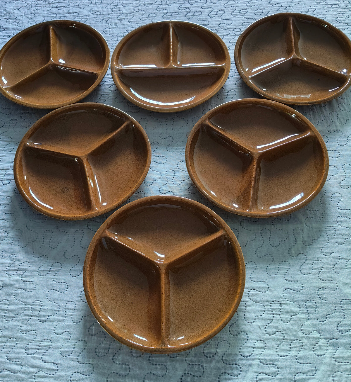 Set 6 Piatti Fonduta Gien France Vintage Misura 25 cm