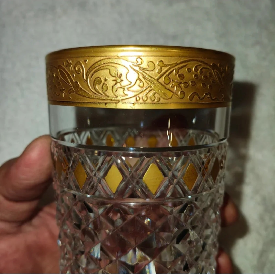 Bicchiere Moser Cristallo Puro e Oro 24K Per Collezionisti
