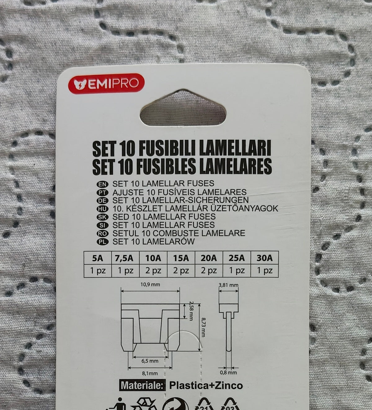 Set 10 Fusibili Lamellari EMIPRO 12/32V
Nuovi !