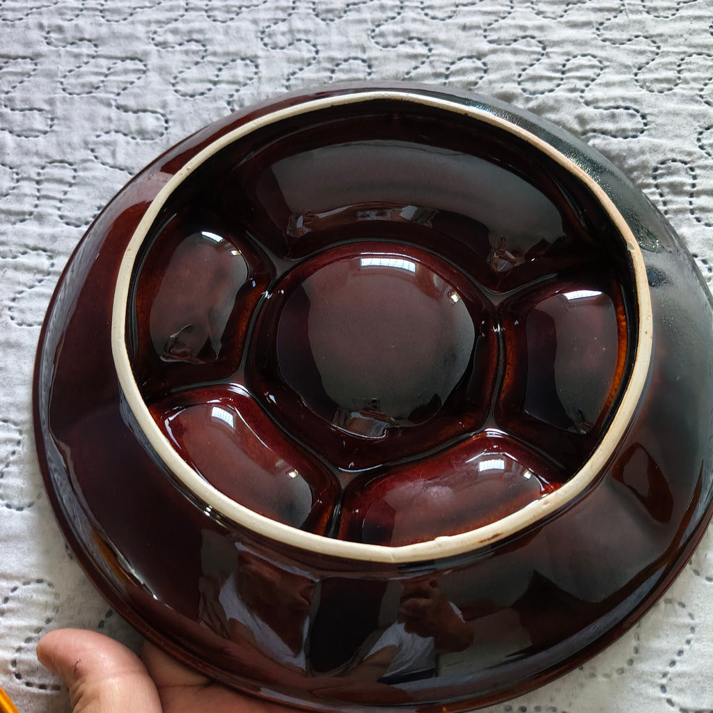 Set 3 Piatti Fonduta Gien France  Vintage 25 cm
