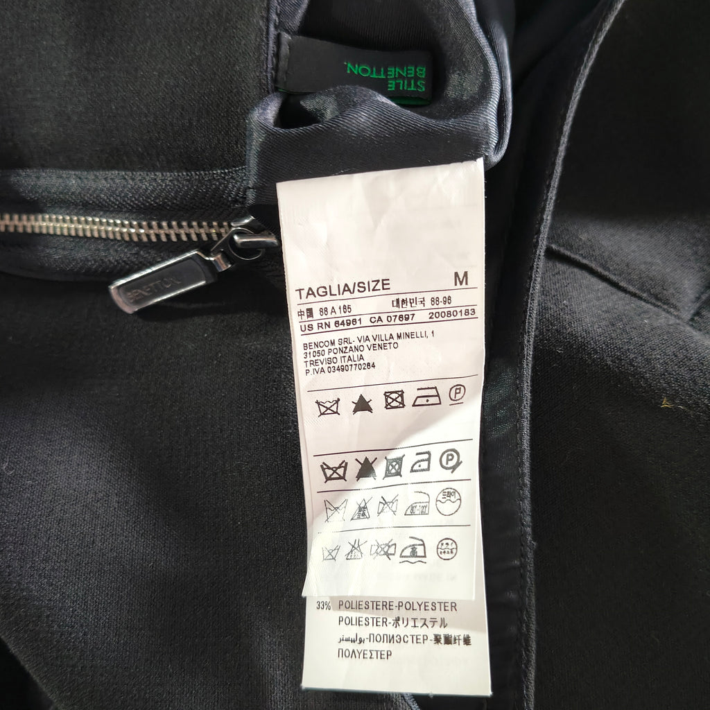 Vestito Benetton Nero Taglia M Con Zip