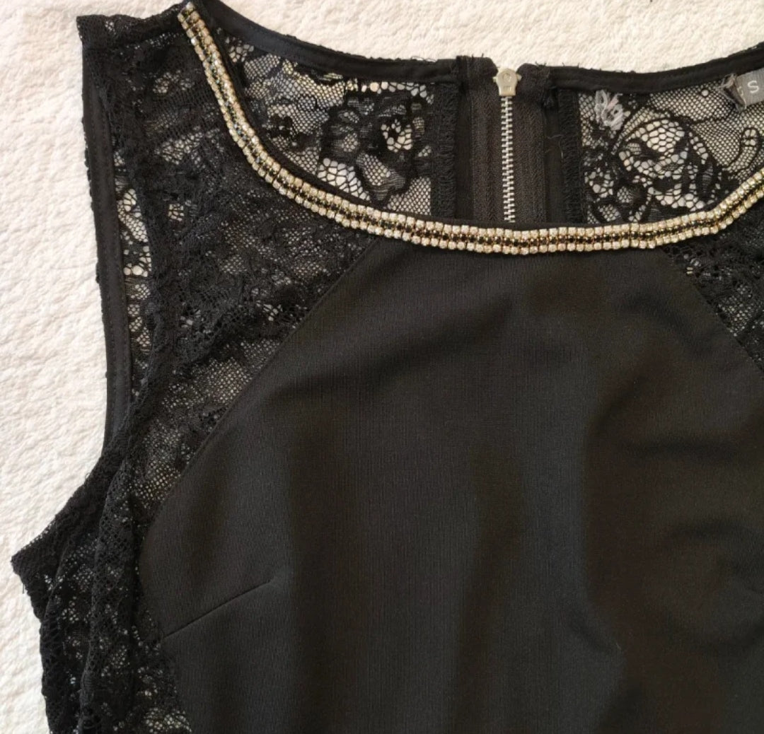 Top Corto  Pizzo Nero Donna  Misura S