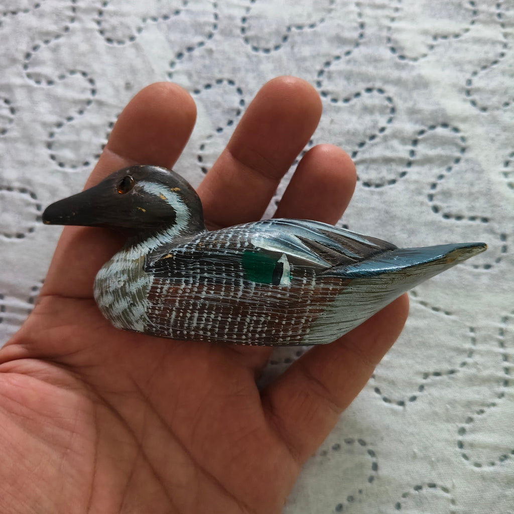 Miniatura Anatra in Legno Vintage da Collezione.