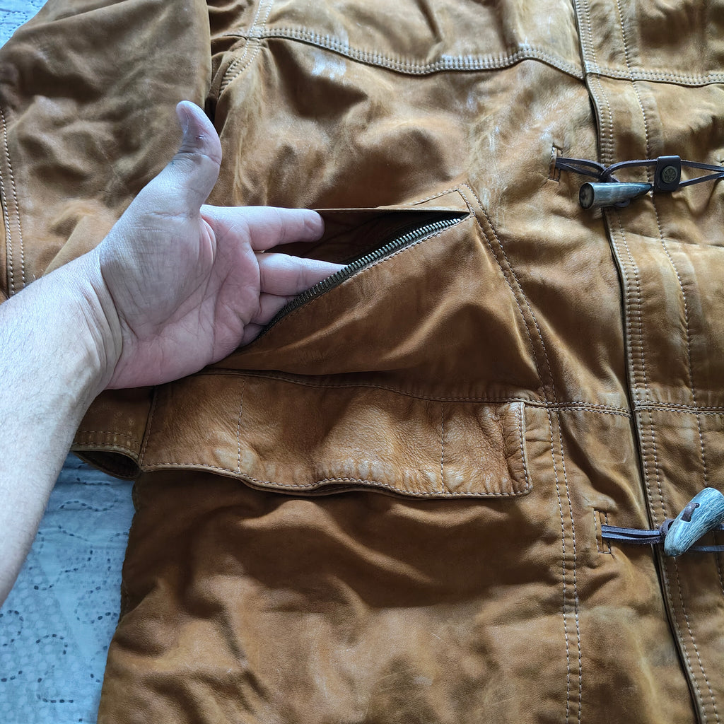 Giacca/Giubbotto Ruffo Montgomery Vintage Pelle Tg 52