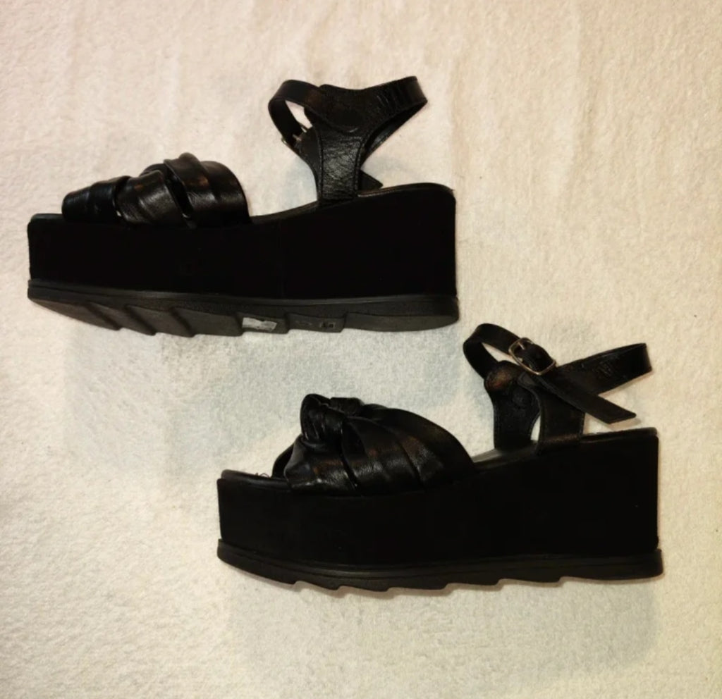 Bata  Sandali Donna Neri con Zeppa Misura 36