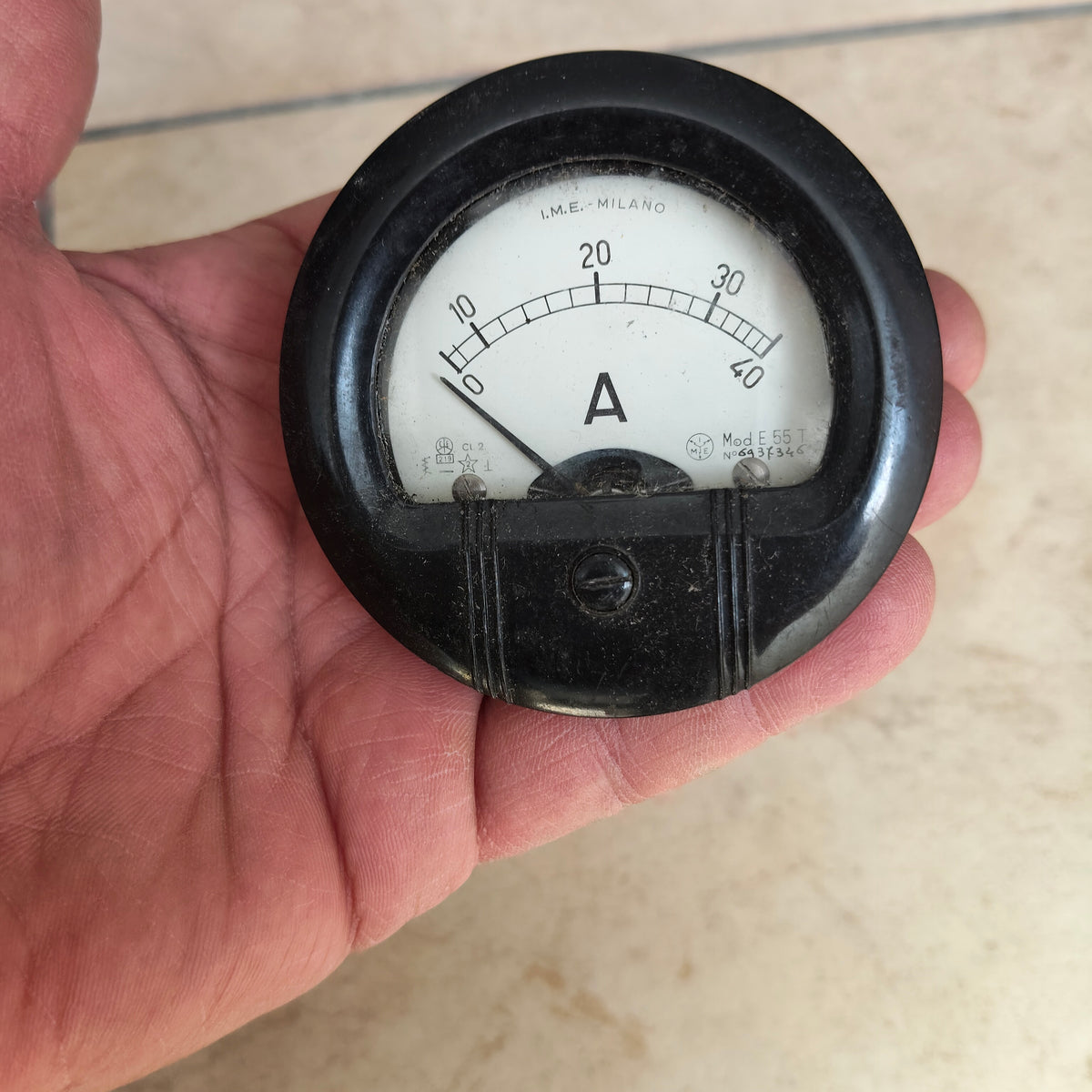 Amperometro analogico vintage IME Milano Mod.E 55T
