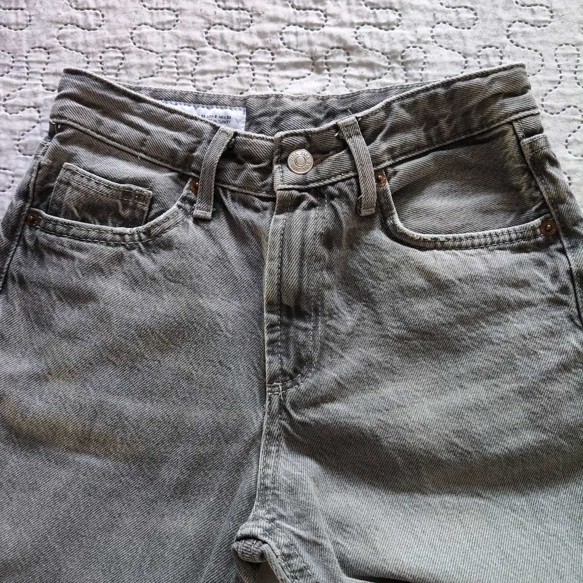 Jeans Zara Grigio Chiaro Taglia 38