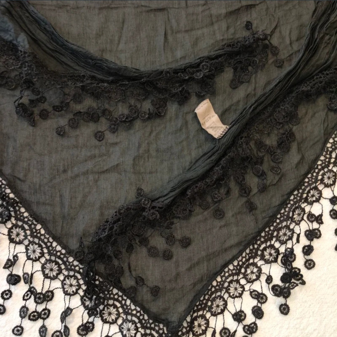 Foulard Donna Seta/Cotone Nero