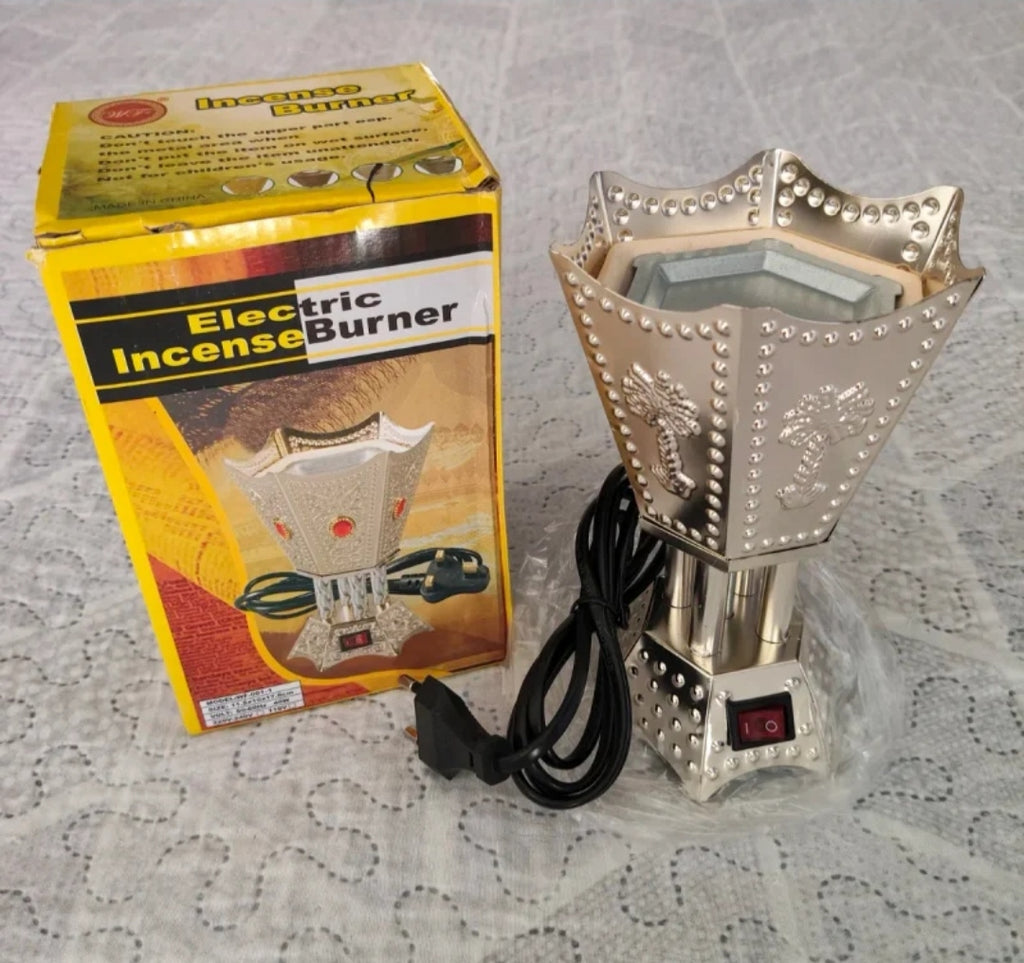 Bruciatore Incensi Elettrico 
Argento Emirates Arabi Uniti Nuovo !