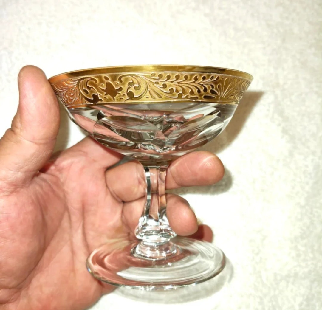Coppa Champagne Moser in Cristallo e Oro 24K