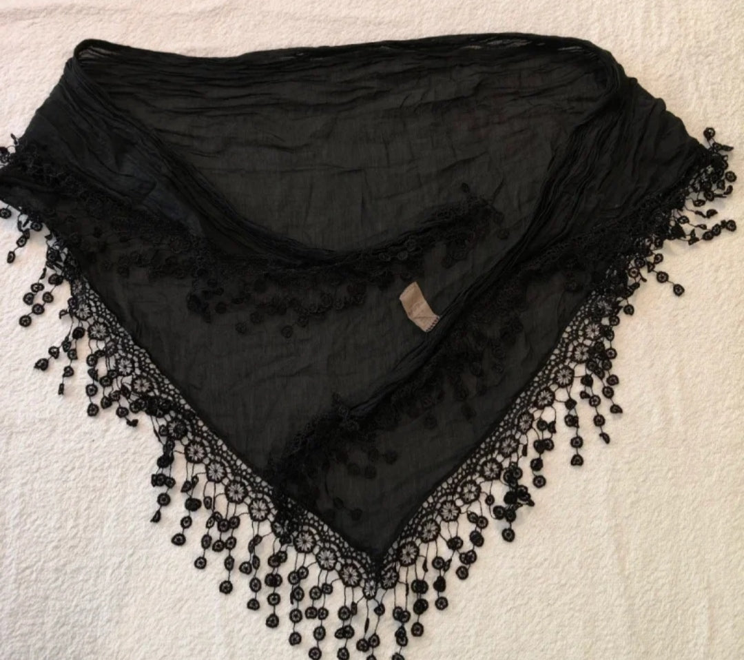 Foulard Donna Seta/Cotone Nero