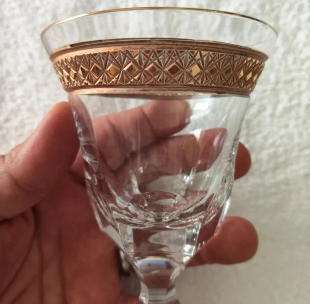 Saint-Louis Calice Cristallo Puro e Oro Zecchino Firmato