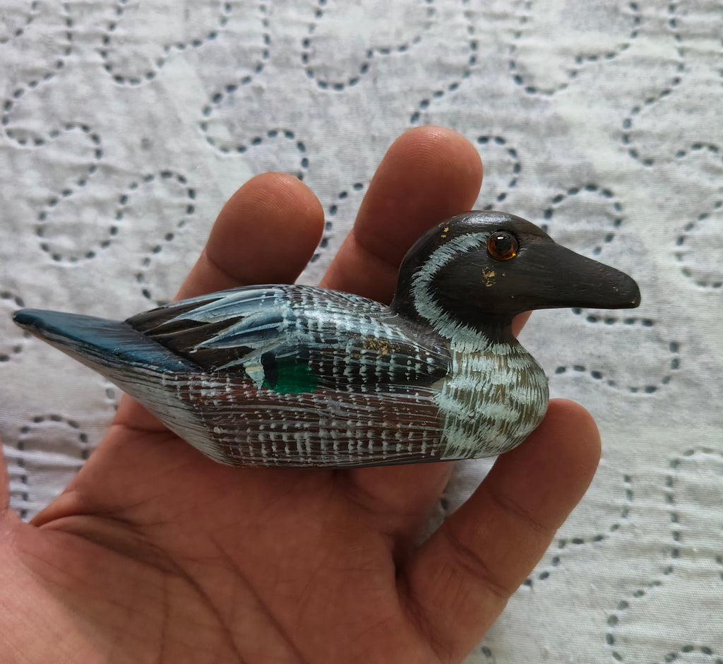 Miniatura Anatra in Legno Vintage da Collezione.