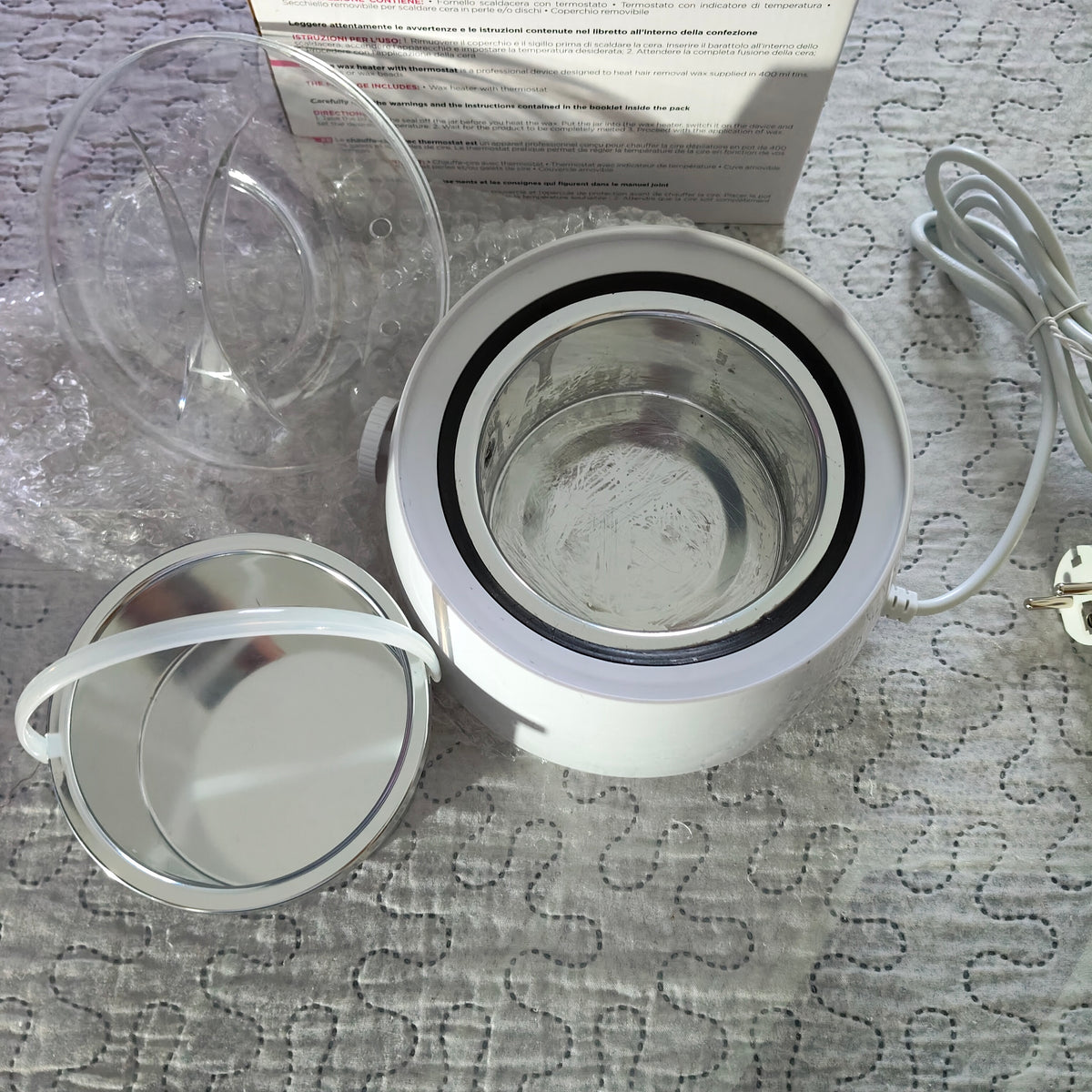 Fornello Scaldacera Wax Heater Naturaverde + Spatole Stendicera