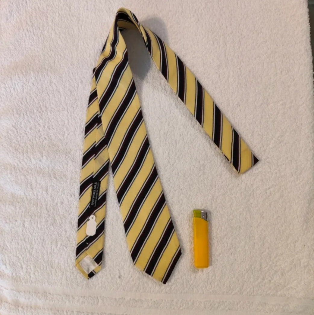 Cravatta Cavallo Uomo Seta Righe Giallo Nero