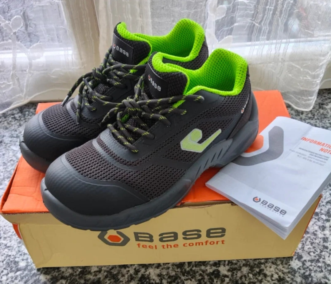 Base Scarpe antinfortunistiche Nere/Verdi Tg 38