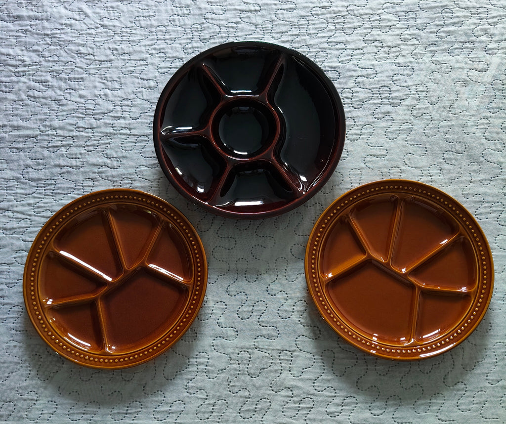 Set 3 Piatti Fonduta Gien France  Vintage 25 cm