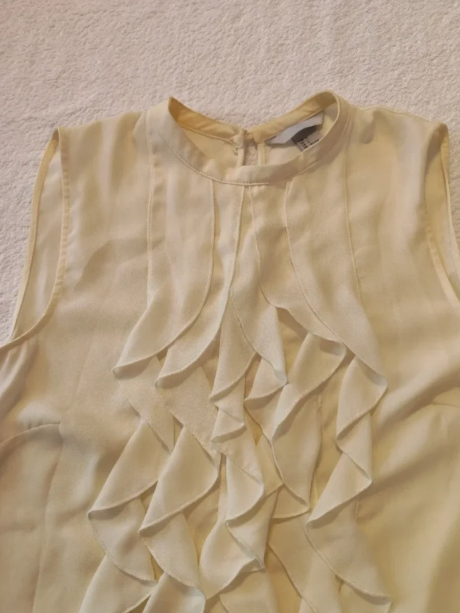 H&M  Magliettina Smanicata Donna Beige Misura S