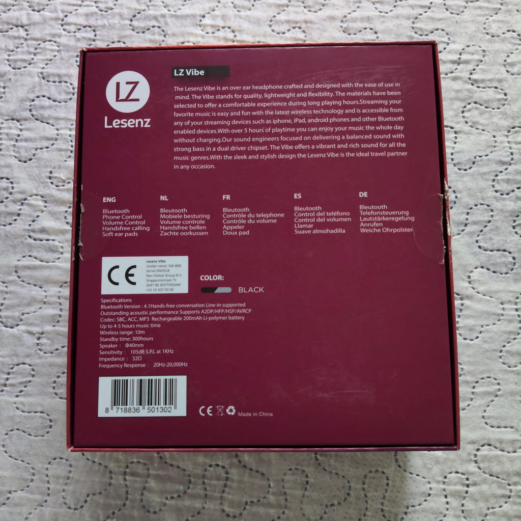 Cuffie Wireless Lesenz Vibe Over-Ear