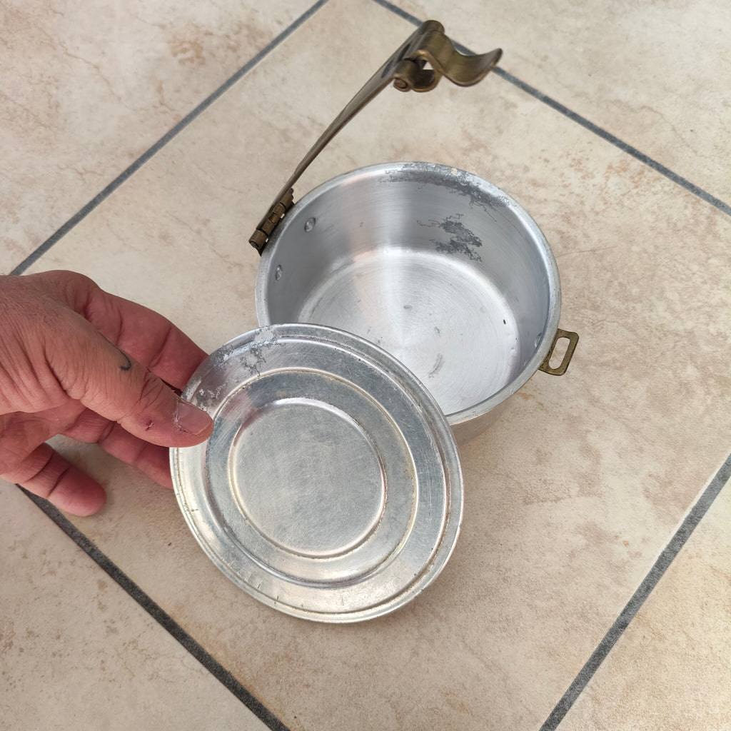 Contenitore Gavetta Vintage Alluminio Portapranzo Anni 60/70
