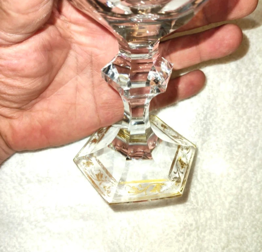 Calice Saint Louis modello Callot Cristallo Puro e Oro 24 Karati Per Collezionisti