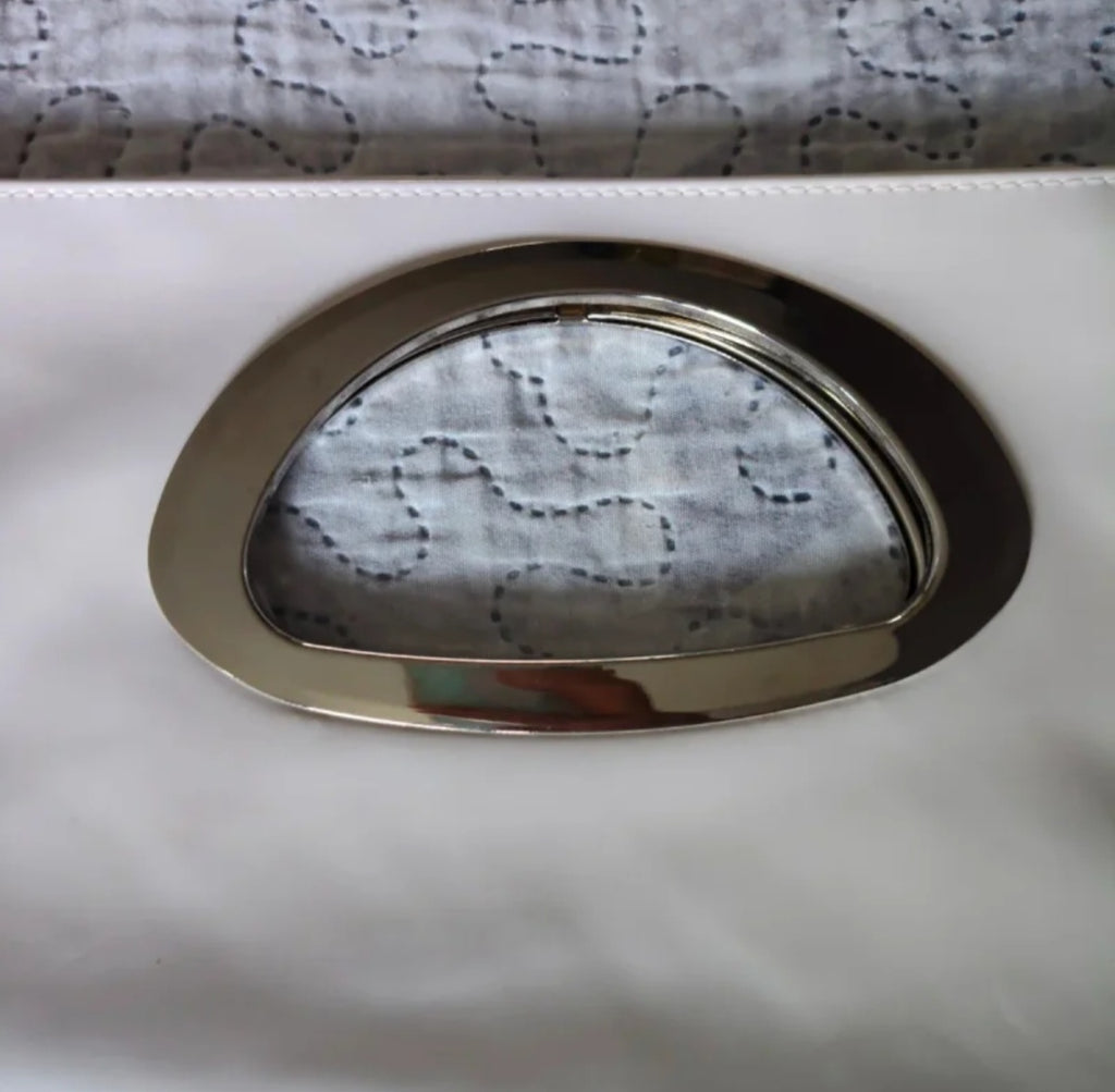 Borsa Piattina Simil Gherardini Bianco Lucido