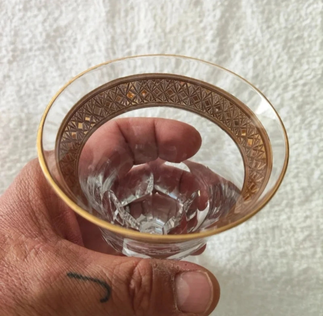 Saint-Louis Calice Cristallo Puro e Oro Zecchino Firmato