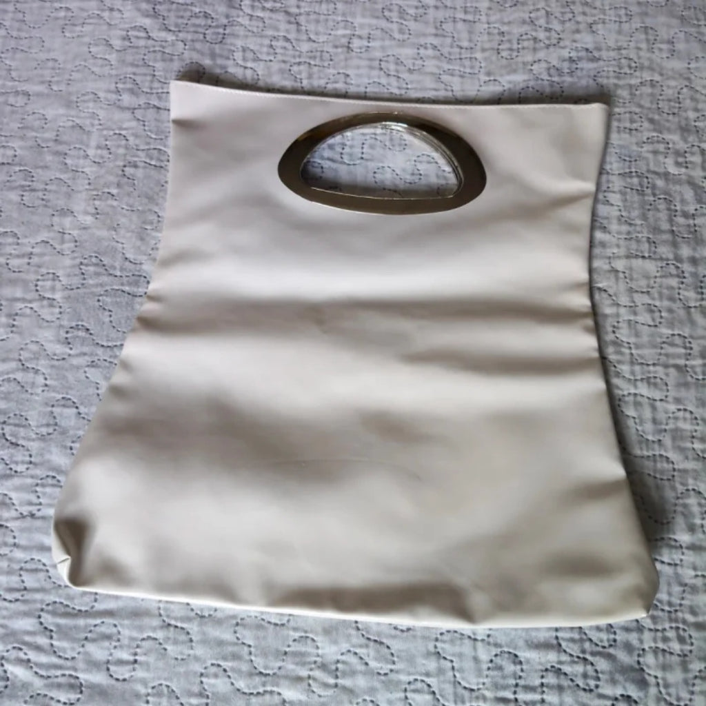 Borsa Piattina Simil Gherardini Bianco Lucido