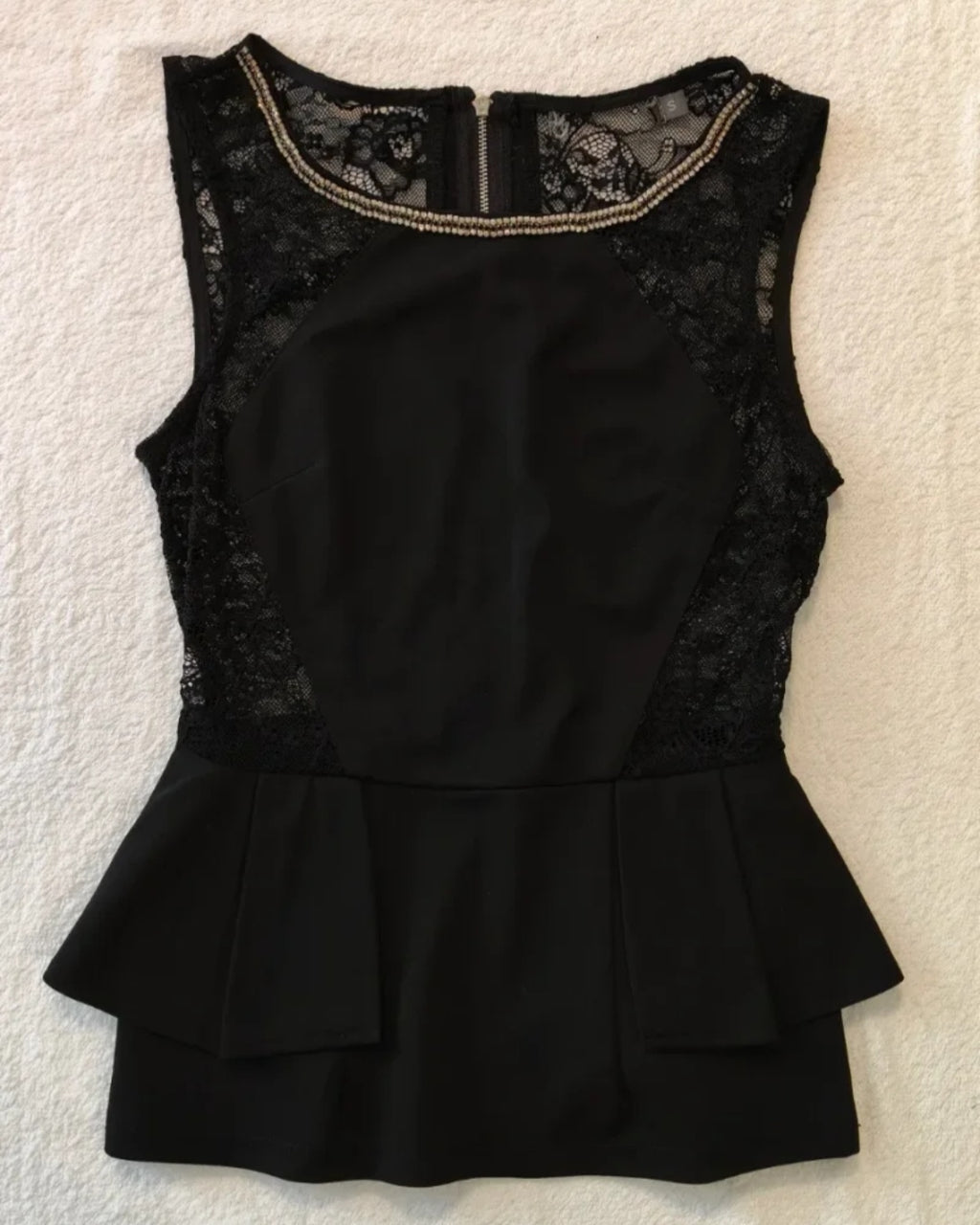 Top Corto  Pizzo Nero Donna  Misura S