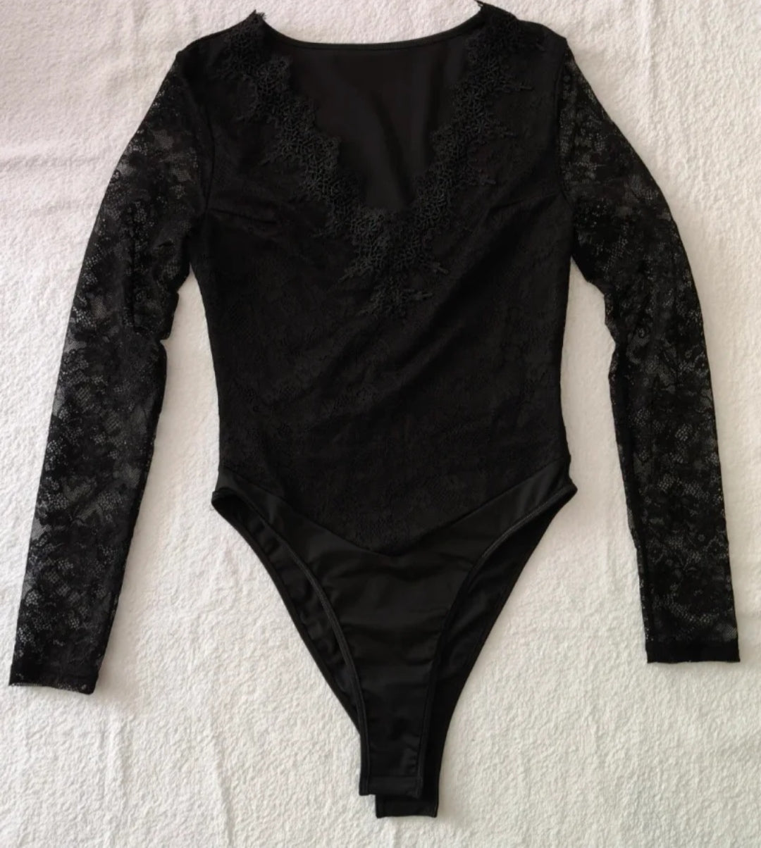 Body SHEIN 
Pizzo Nero Donna 
Taglia S