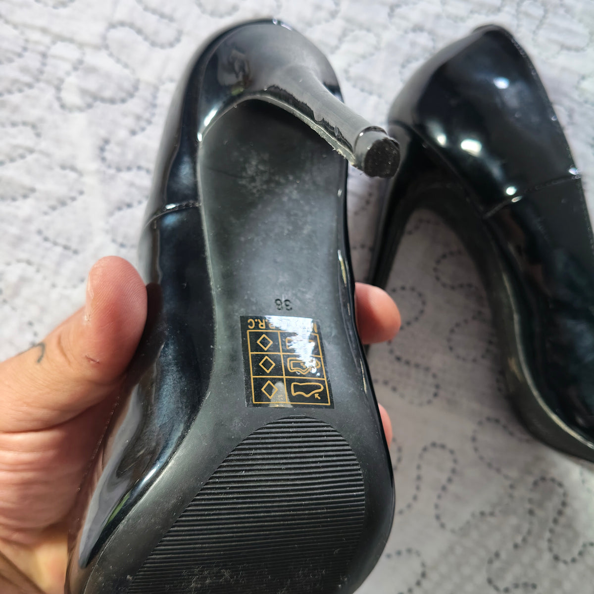 Scarpe Décolleté Fersini Nero Lucido 
Tg 38 Tacco  12