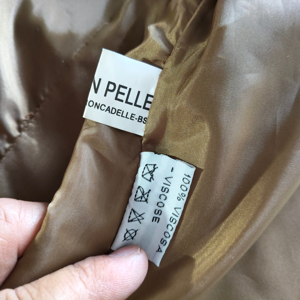 Giacca Vera Pelle Artigianale Vintage Tg 52