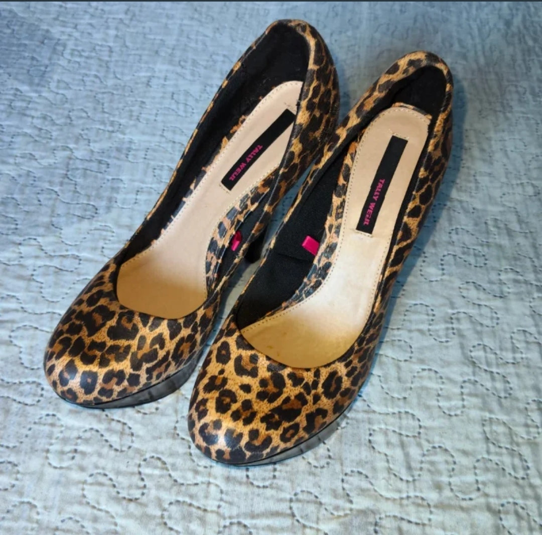 Tally Weijl Scarpe Décolleté Donna Leopardate Tacco 13 Misura 39