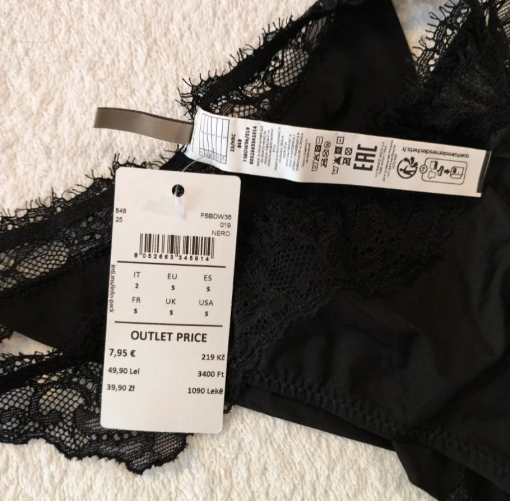 Intimissimi  Brasiliana in Pizzo Nero Nuova !  Taglia S
