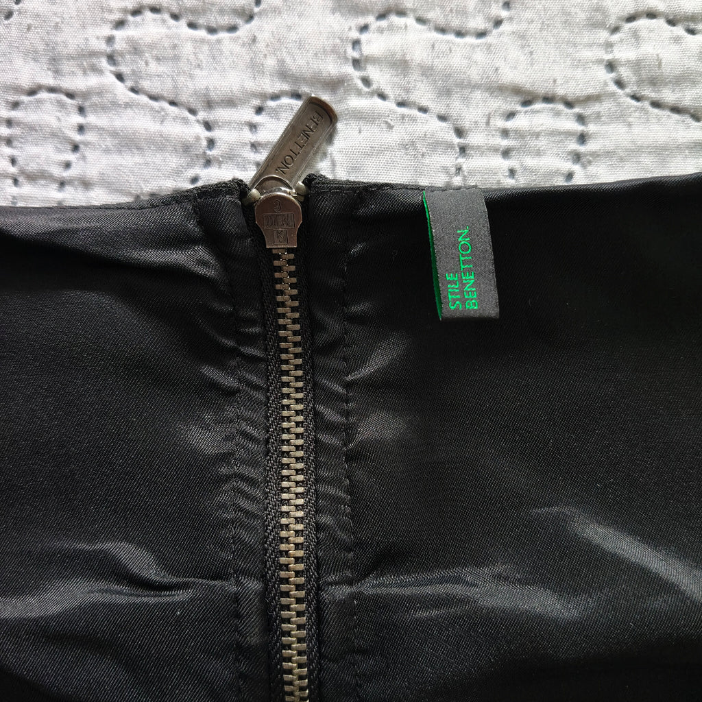 Vestito Benetton Nero Taglia M Con Zip